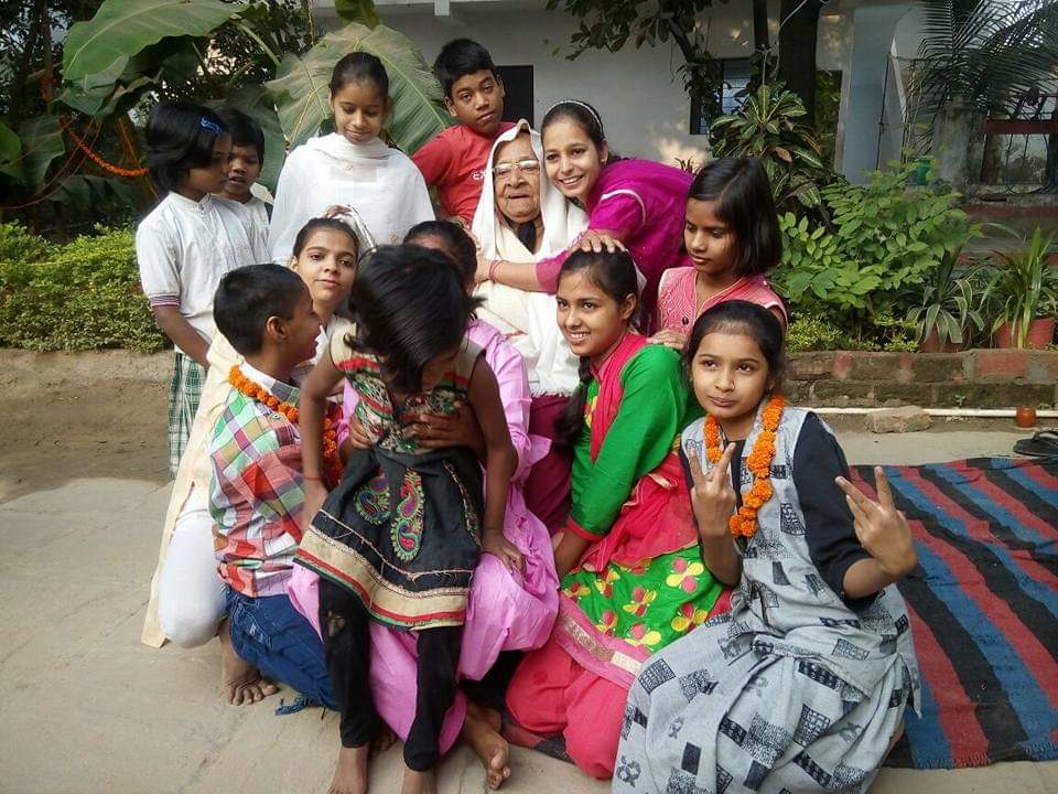 Mother with Gurukul children